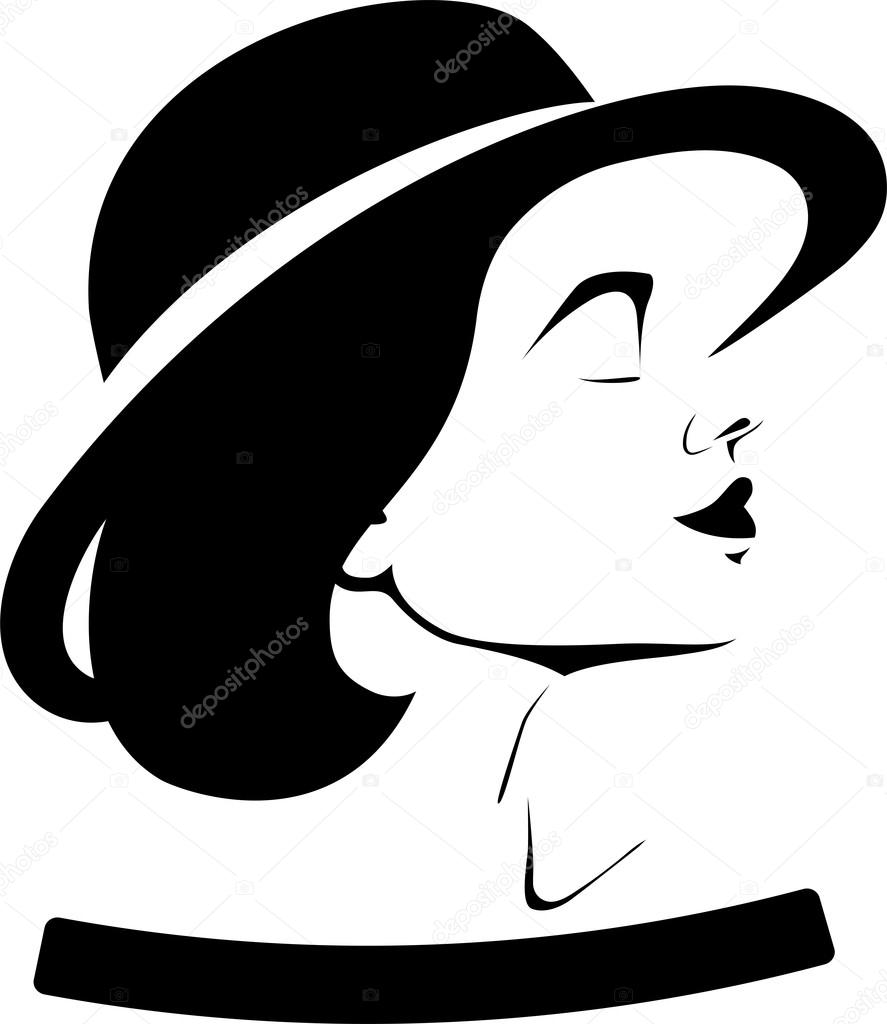 Profile of a girl in a hat