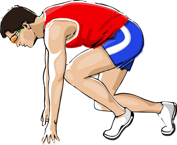 Atleta corriendo — Vector de stock