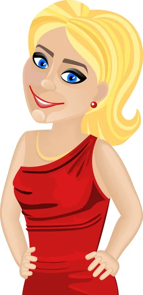 Hermosa chica rubia con maquillaje de noche — Vector de stock