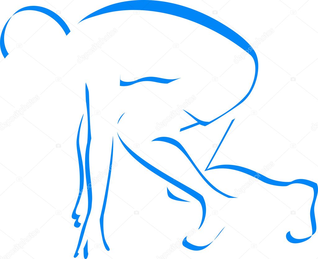 Blue silhouette runner
