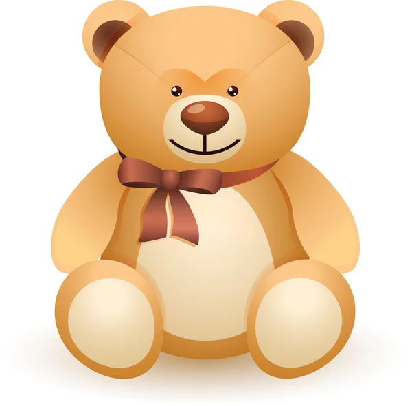 O brinquedo urso marrom com um arco —  Vetores de Stock