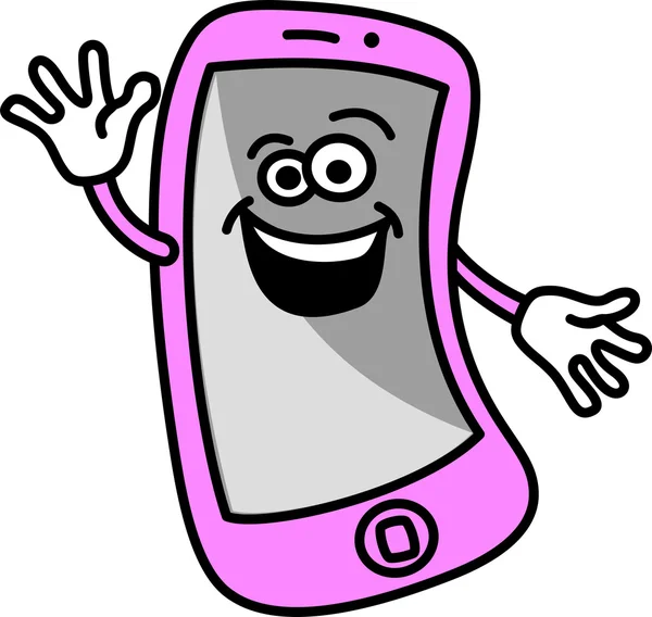 Ευτυχής κινητό τηλέφωνο — Διανυσματικό Αρχείο