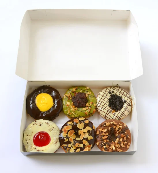 Set of donuts in box — Stock Photo, Image