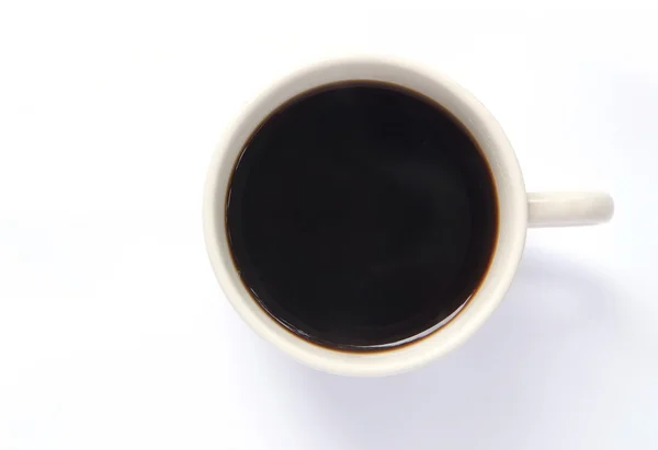 Svart kaffe i vit kopp — Stockfoto