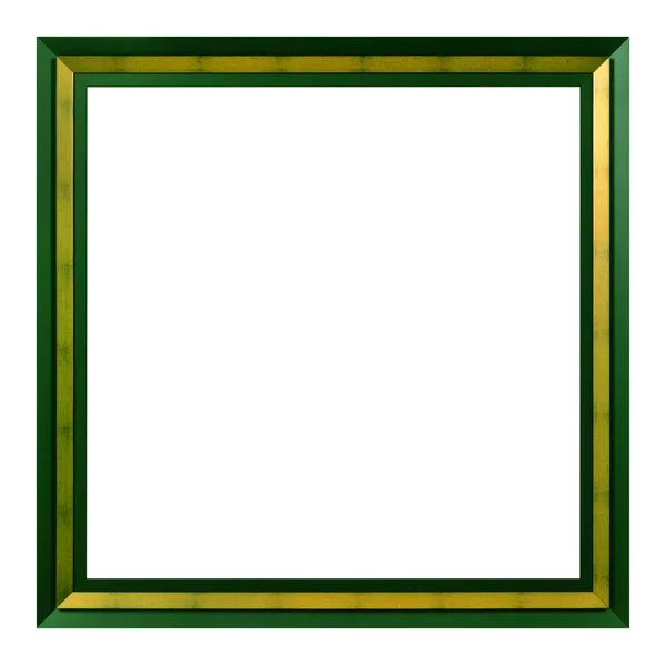 Antique Green Gold Frame Isolated White Background Vintage Style — Stock Photo, Image
