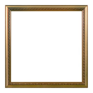 Beyaz arka plan vintage tarzında izole edilmiş antik altın çerçeve