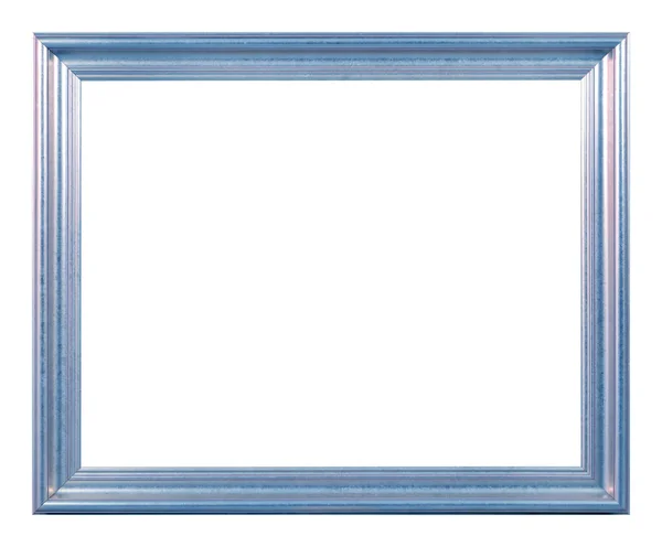 Antiek Zilver Blauw Frame Geïsoleerd Witte Achtergrond Vintage Stijl — Stockfoto