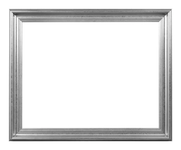 白色背景复古风格的古董银相框 — 图库照片