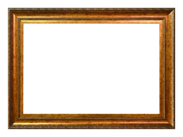 Antiek Gouden Frame Geïsoleerd Witte Achtergrond Vintage Stijl — Stockfoto