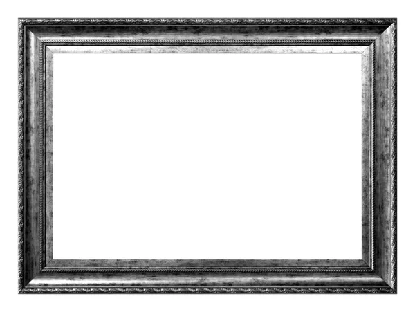 Antiker Schwarzer Und Silberner Rahmen Isoliert Auf Weißem Hintergrund Vintage — Stockfoto
