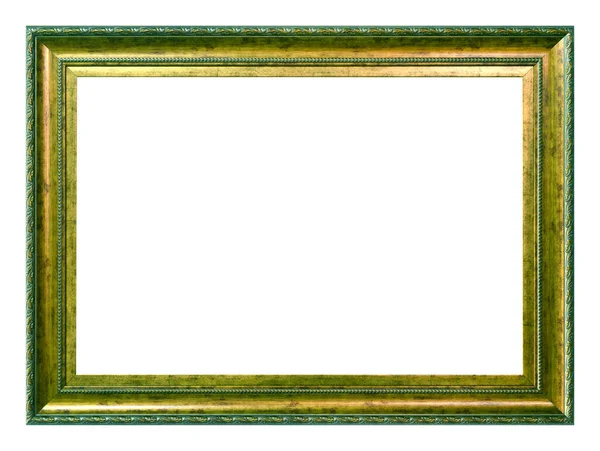 Antikes Grünes Gold Rahmen Isoliert Auf Dem Weißen Hintergrund Vintage — Stockfoto
