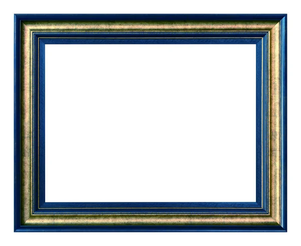 Антична Золота Синя Рамка Ізольована Білому Тлі Вінтажний Стиль — стокове фото