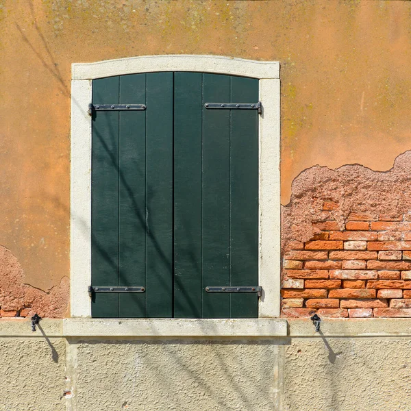 Old Wooden Window House Burano Island Ital — Photo