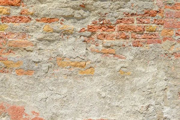 Old Brick Wall Red Brick Background Concrete Crack Vintage Wall — Stockfoto