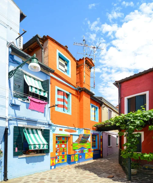 Colorful Houses Burano Island Famous Travel Destination Venice Italy — Photo