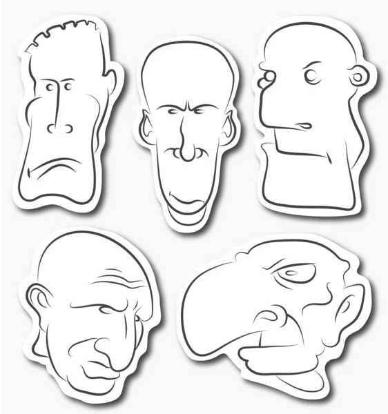 Tváře a výrazy Stock Ilustrace