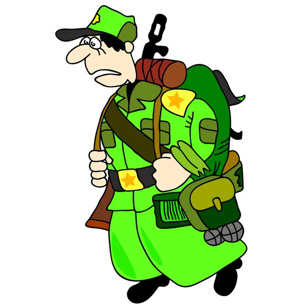 Soldat de dessin animé — Image vectorielle