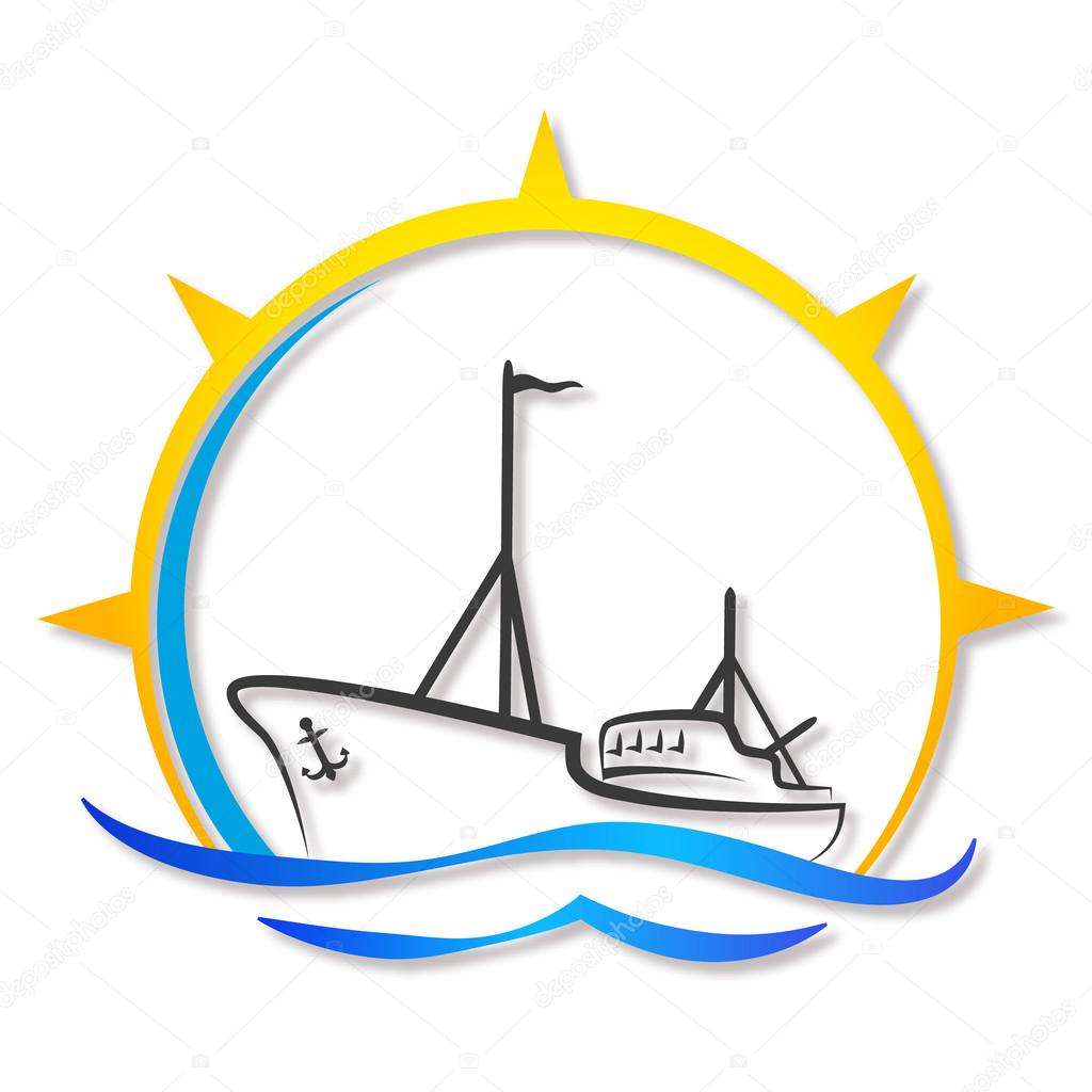 silueta de barco de pesca — Vector de stock © john1279 