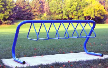 Mavi çelik Bisiklet Rack Park park