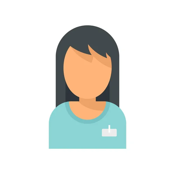 Library woman icon flat isolated vector — стоковый вектор