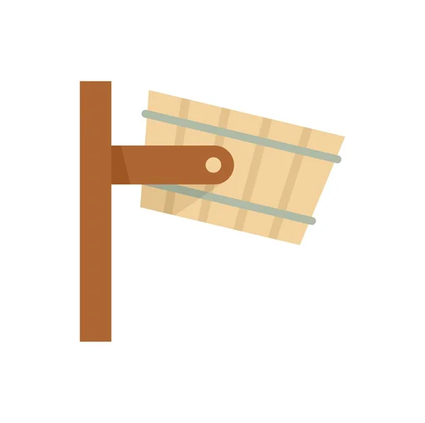 Sauna water bucket icon flat isolated vector — Vector de stock
