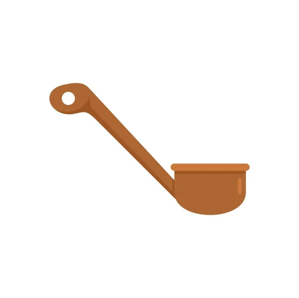 Sauna wood spoon icon flat isolated vector — стоковый вектор