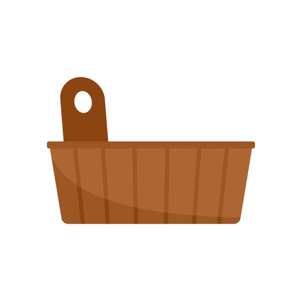Sauna wood pot icon flat isolated vector — Vettoriale Stock