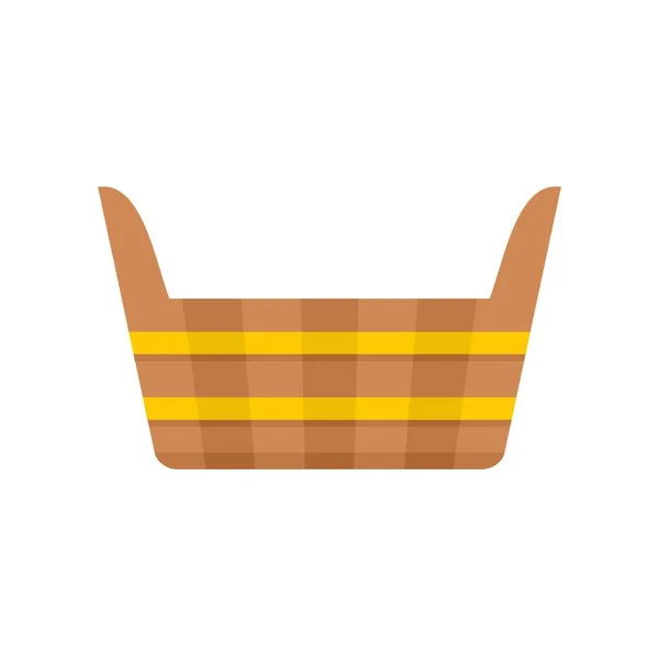 Sauna wood pot icon flat isolated vector — Archivo Imágenes Vectoriales