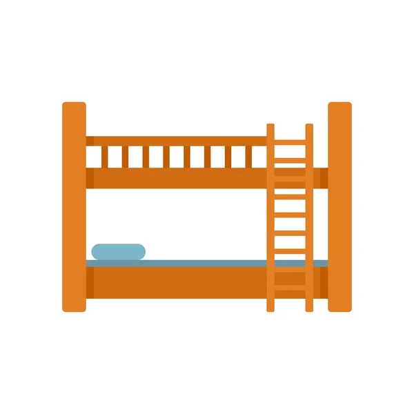 Hotel bunk bed icon flat isolated vector - Stok Vektor