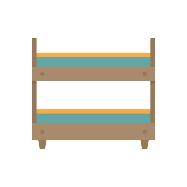 Home bunk bed icon flat isolated vector — Stockvektor