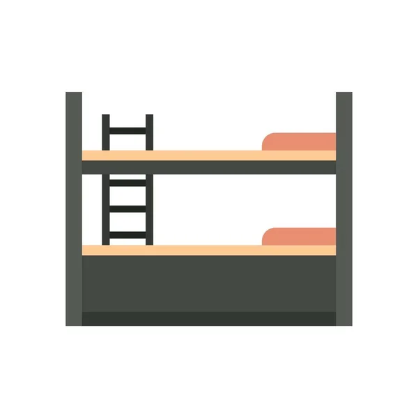 Interior bunk bed icon flat isolated vector - Stok Vektor