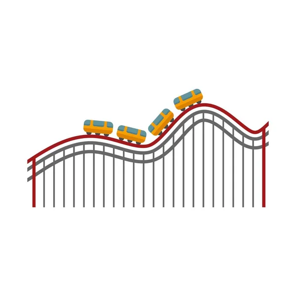 Montaña rusa icono de la diversión plana vector aislado — Vector de stock