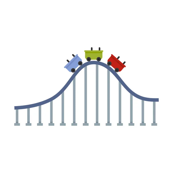 Roller coaster train icon flat isolated vector — Stockvector