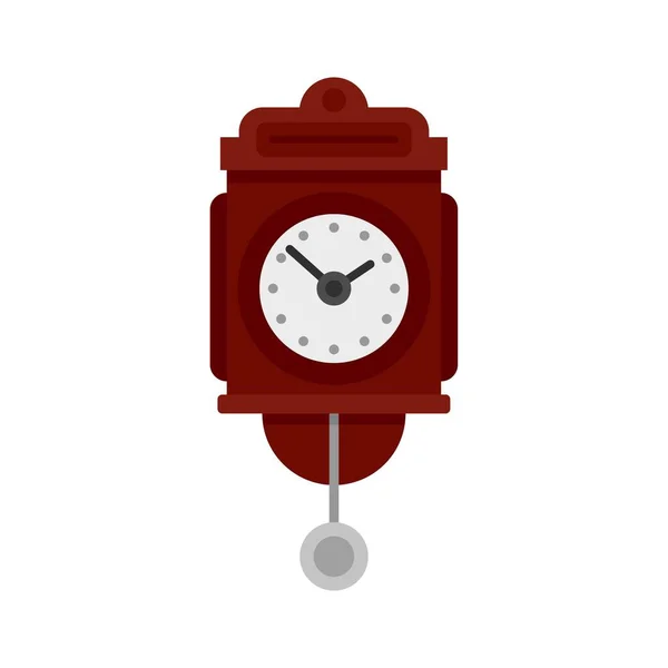Péndulo de pared icono de reloj plano aislado vector — Vector de stock