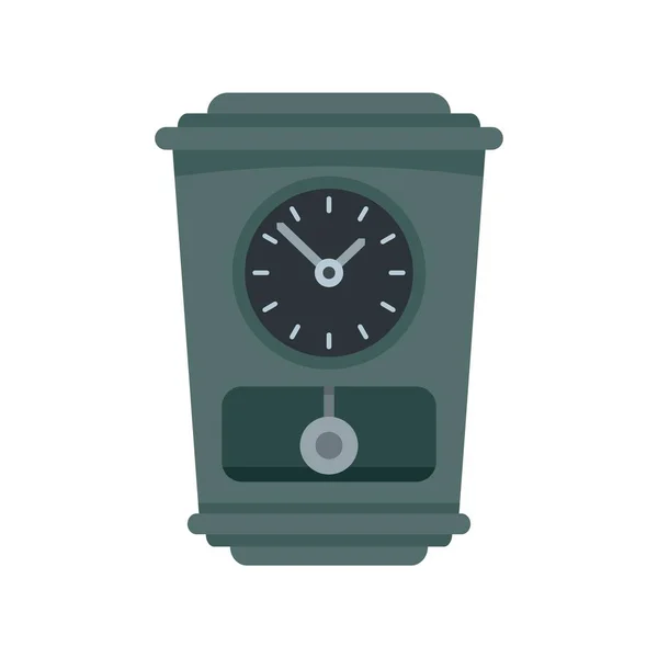 Alarm pendulum clock icon flat isolated vector — стоковый вектор