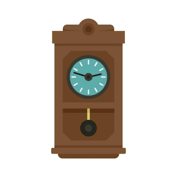 House pendulum clock icon flat isolated vector — стоковый вектор