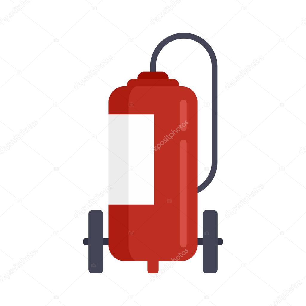 Fire extinguisher wheels icon flat isolated vector