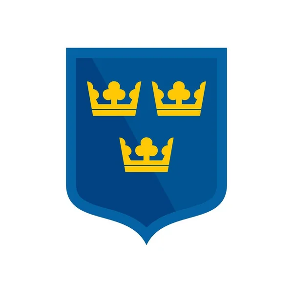 Swedish shield icon flat isolated vector — ストックベクタ