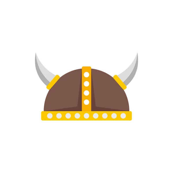 Swedish viking helmet icon flat isolated vector — Stockvektor