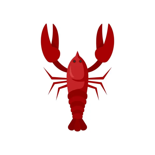 Ikon crayfish merah Swedia vektor terisolasi rata - Stok Vektor