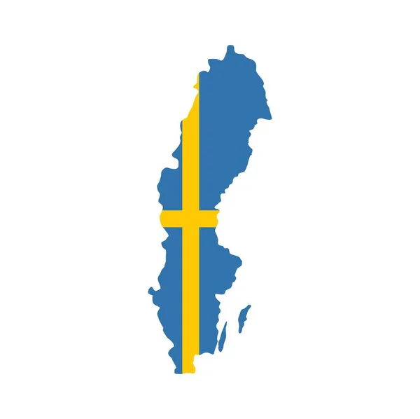 Σουηδία εικονίδιο εδάφους επίπεδη απομονωμένη διάνυσμα — Διανυσματικό Αρχείο