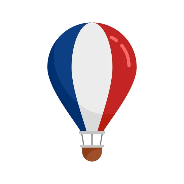 French air balloon icon flat isolated vector — Vetor de Stock