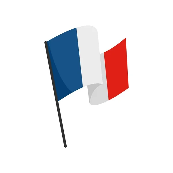 French flag icon flat isolated vector — Stock Vector