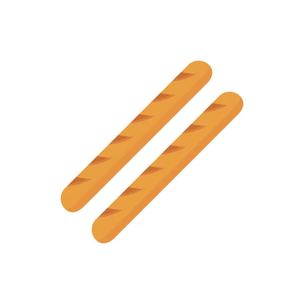 French grilled sausage icon flat isolated vector — Image vectorielle