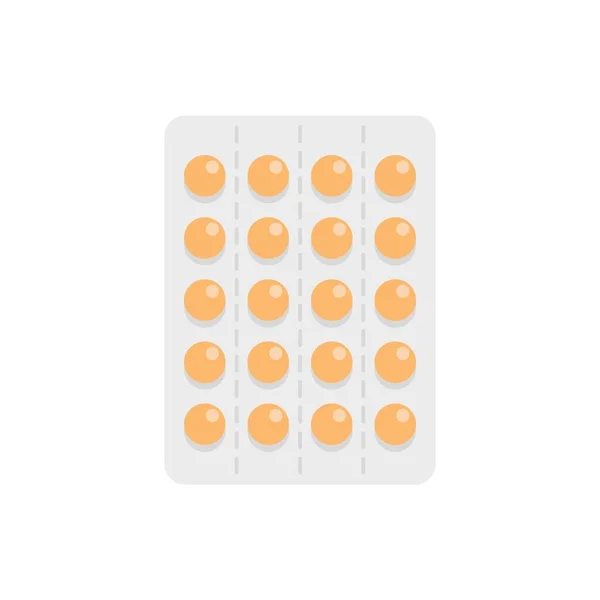 Pill drug icon flat isolated vector —  Vetores de Stock