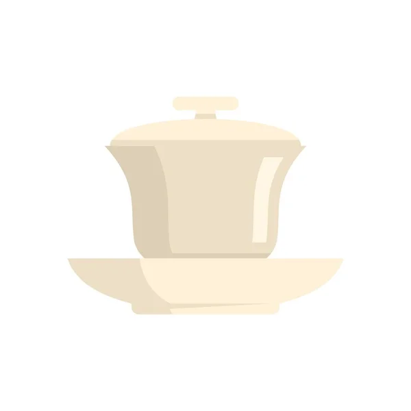 Tea ceremony element icon flat isolated vector — Vetor de Stock