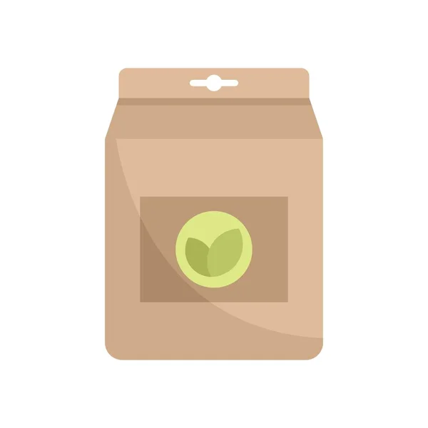 Tea leafs bag icon flat isolated vector — 스톡 벡터