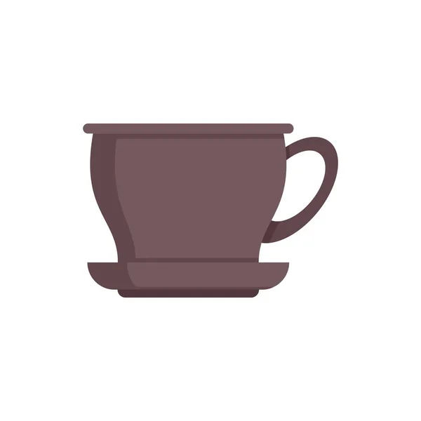 Ceramic tea cup icon flat isolated vector — 스톡 벡터