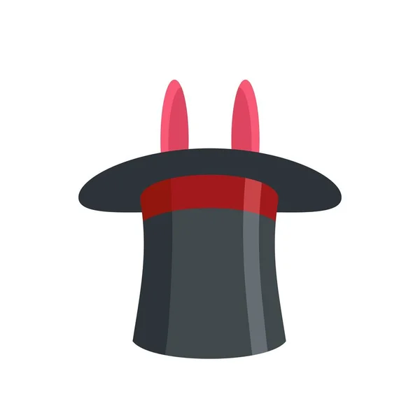 Rabbit top hat icon flat isolated vector — Stockvektor
