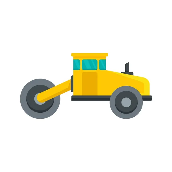 Asphalt road roller icon flat isolated vector — Vetor de Stock